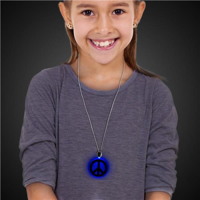 LED Peace Sign Necklace