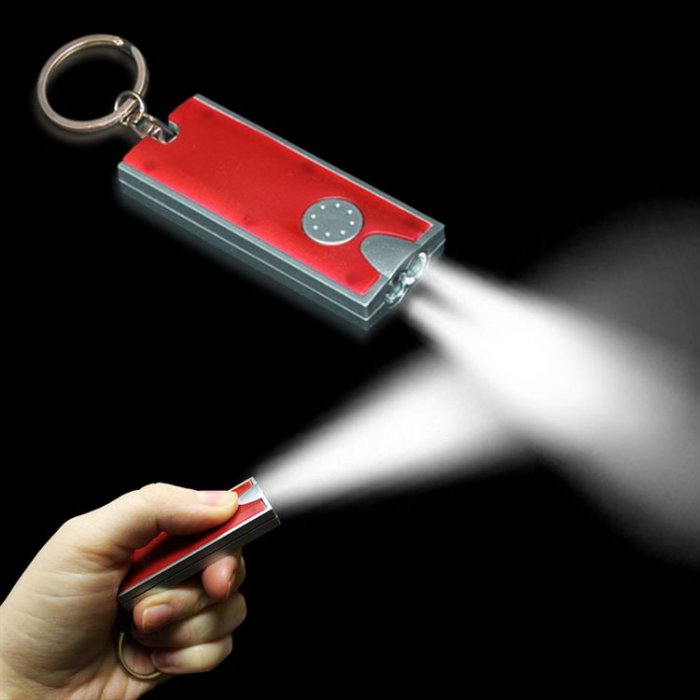 LED Red & Silver Keychain