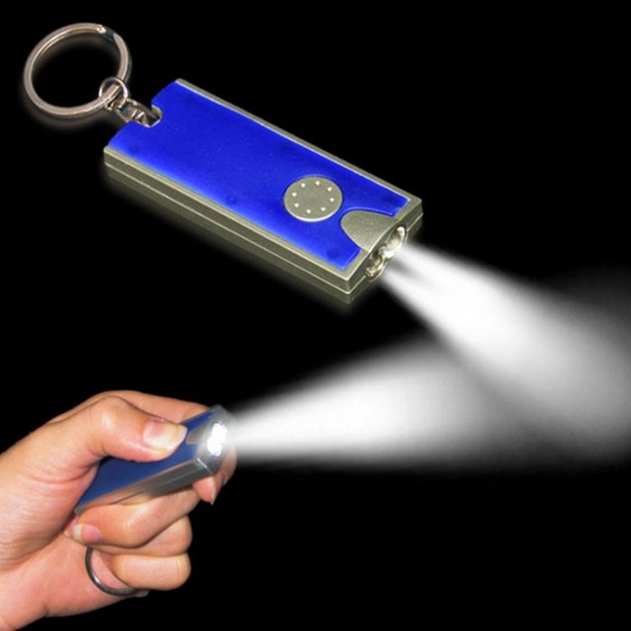 LED Blue & Silver Keychain