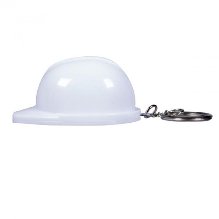 White Construction Hat Bottle Opener Key Chain