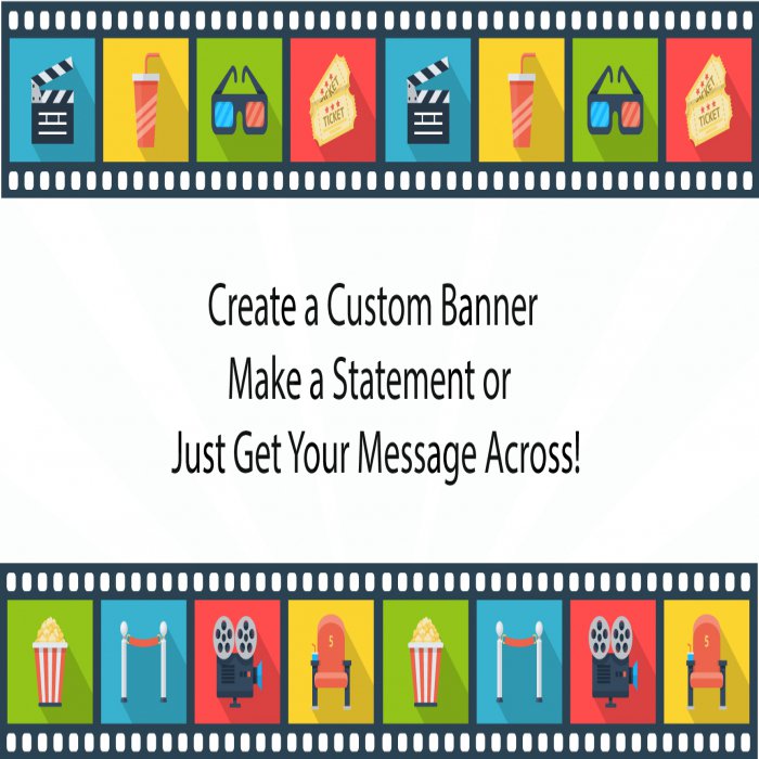 Time for a Movie Custom Banner - 12 x 24