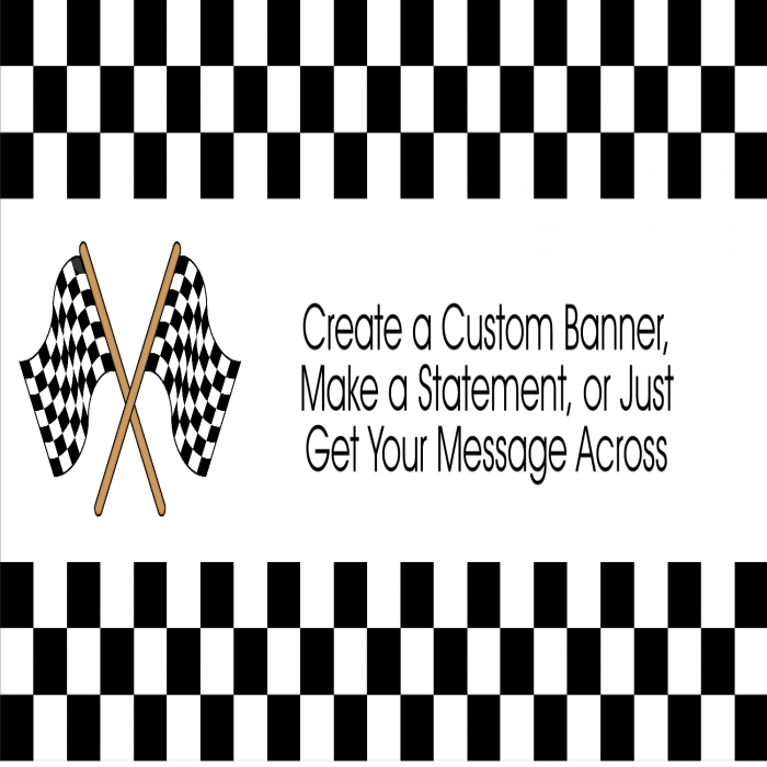 Raceway Checkered Flag Banner - 36 x 72