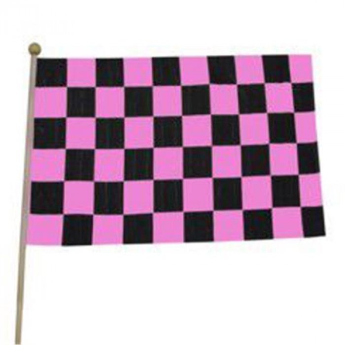Pink Checkered 12" x 18"  Flags