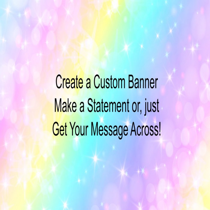 Pastel Rainbow Custom Banner - 12 x 24