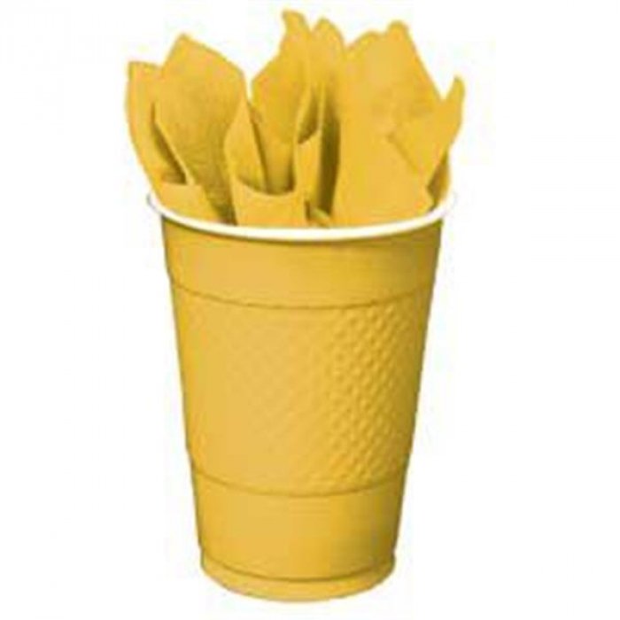 Yellow 16 oz  Plastic Cups