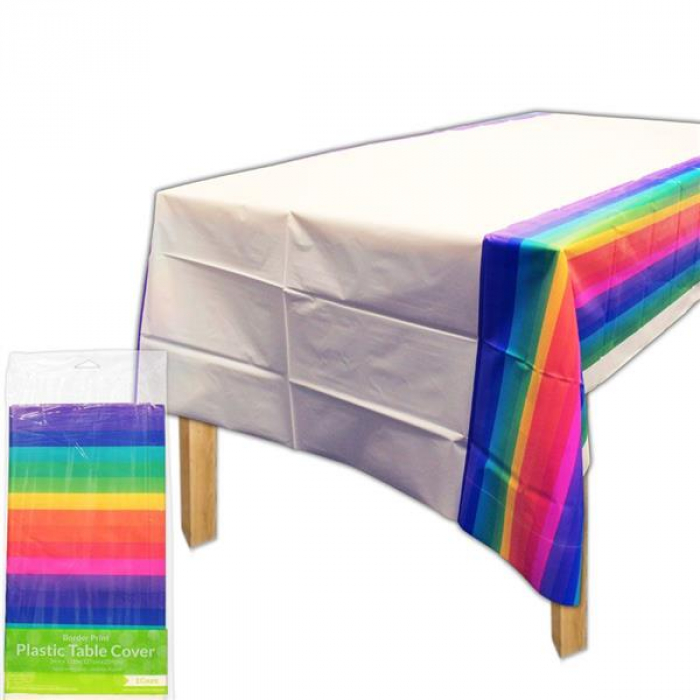 Rainbow Pride Plastic Table Cover