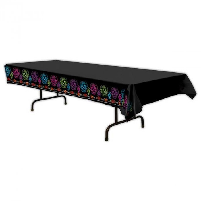 Day of the Dead Black Table Cover