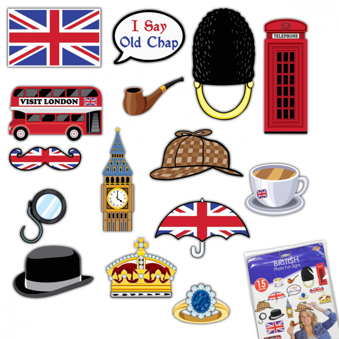 British Photo Booth Prop Kit