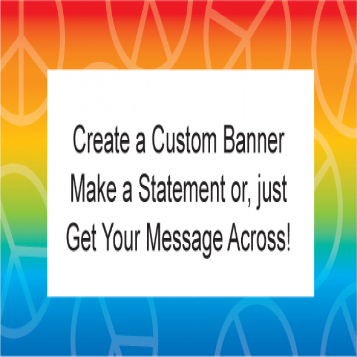 Rainbow Peace Sign Custom Banner - 24 x 48 Rainbow Peace Sign Custom Banner - 24 x 48