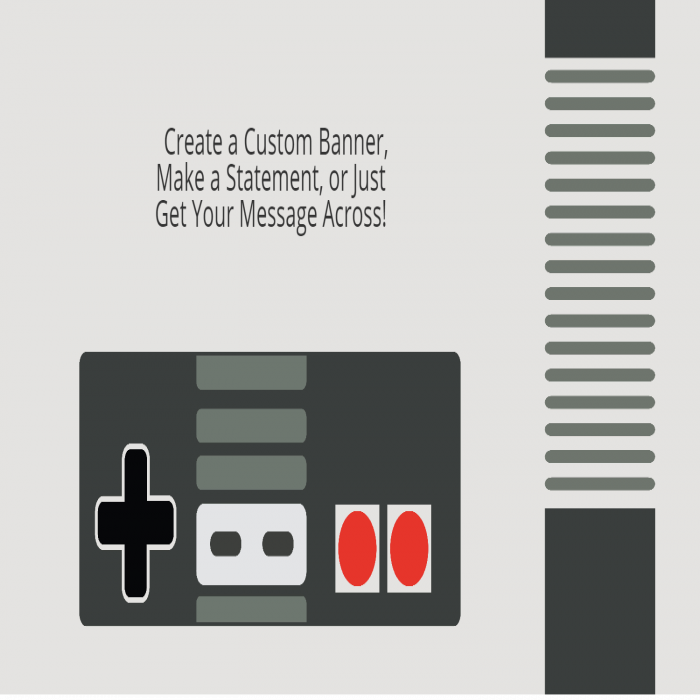 Video Game Controller Banner - 24 x 48