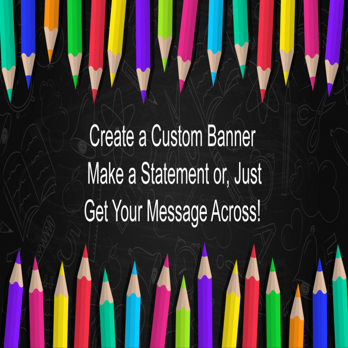 School Pencils Custom Banner - 12 x 24
