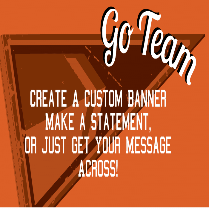 Orange Go Team! Custom Banner - 12 x 24