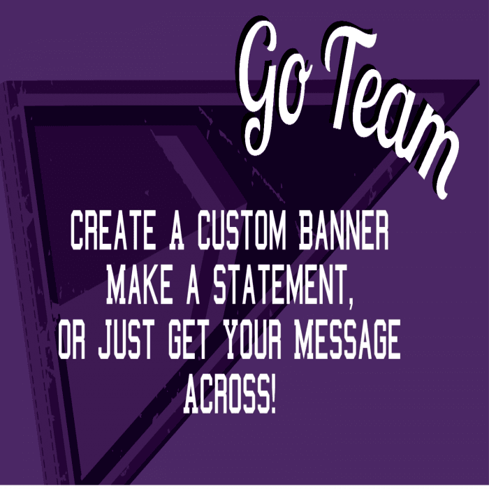 Purple Go Team! Custom Banner - 12 x 24