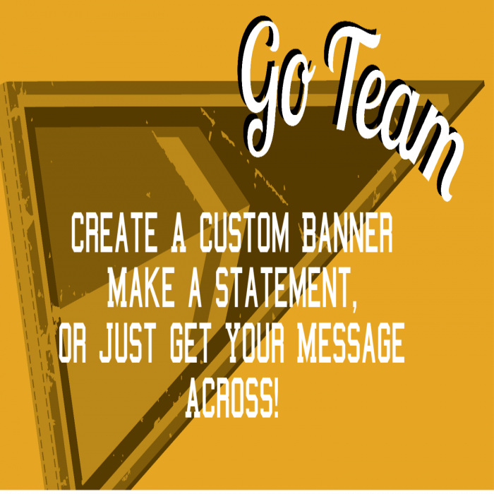 Yellow Go Team! Custom Banner - 24 x 48