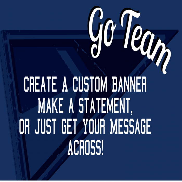 Blue Go Team! Custom Banner - 18 x 36