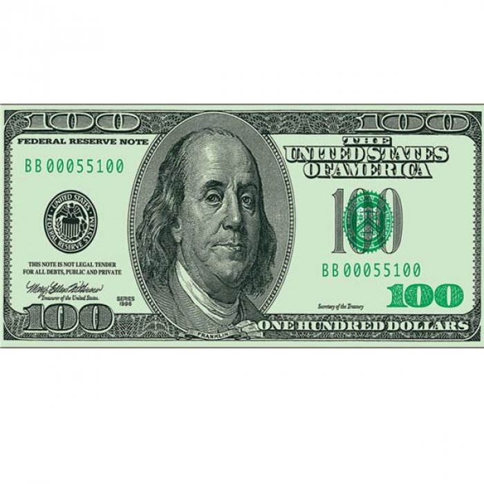 $100 Dollar Bill Cling