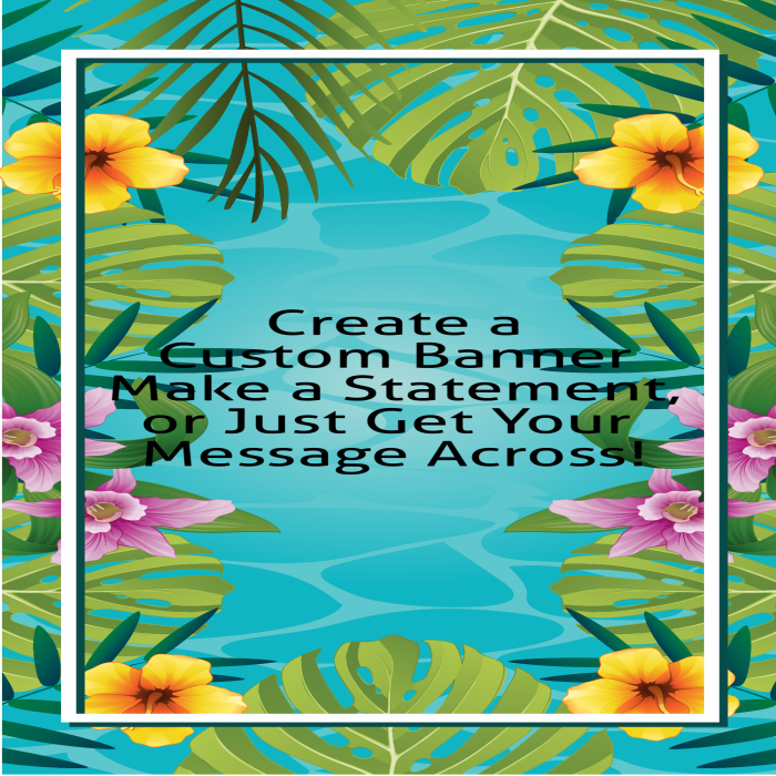 Tropical Paradise Vertical Custom Banner - 36 x 72