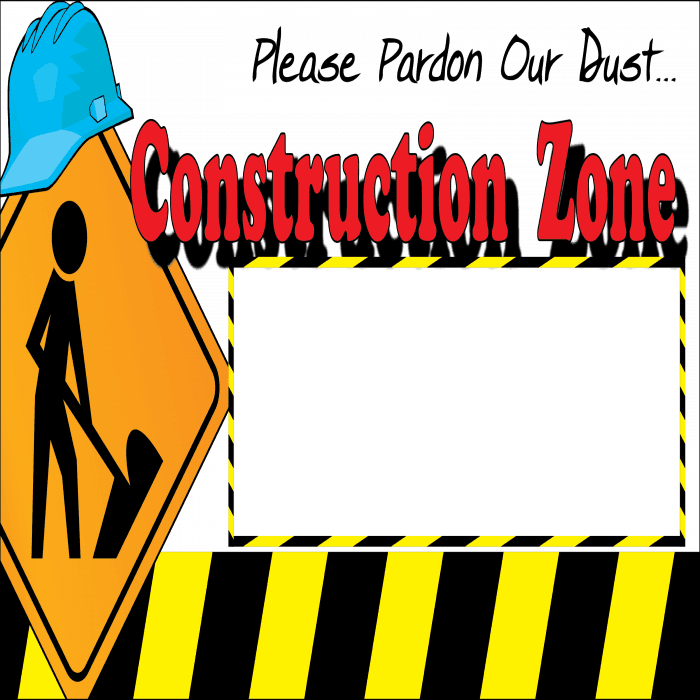 Construction Site Custom Banner - 36 x 72