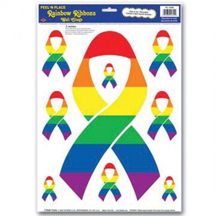 Rainbow Ribbon Clings