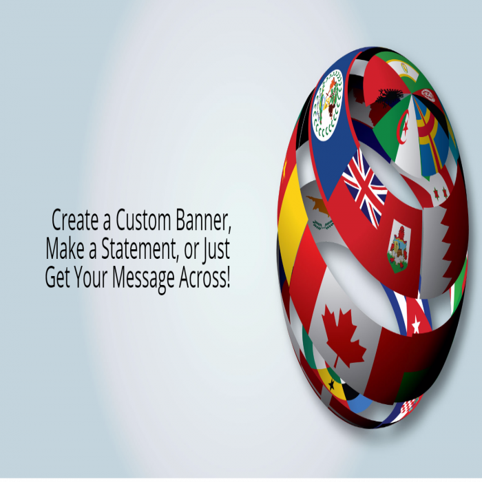 International Globe Custom Banner - 24 x 48