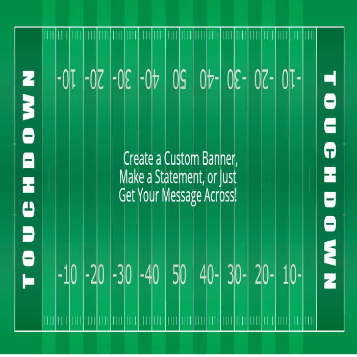 Football Yard Lines Custom Banner - 36 x 72