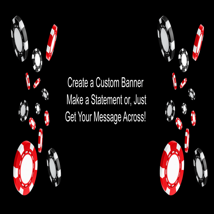 Poker Chips Custom Banner - 12 x 24