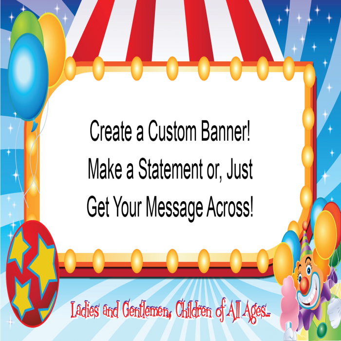 Under the Big Top Custom Banner - 18 x 36