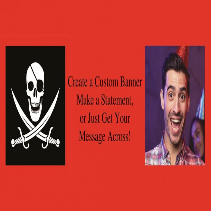 Pirate Party Custom Photo Banner - 12 x 24