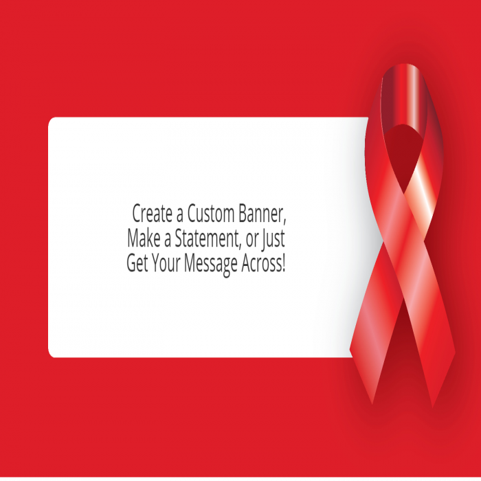 Red Awareness Ribbon Custom Banner - 18 x 36