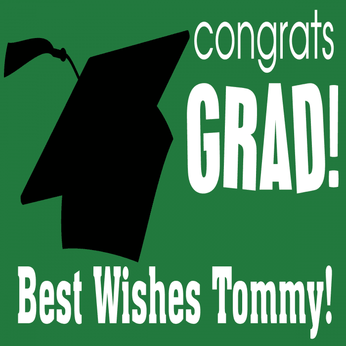 Green Congrats Grad! Custom Banner - 12 x 24