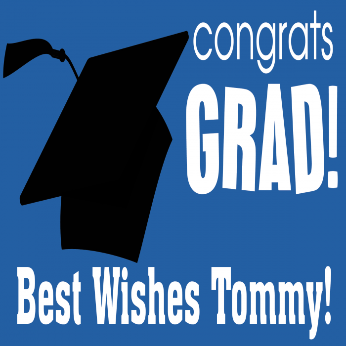 Blue Congrats Grad! Custom Banner - 24 x 48