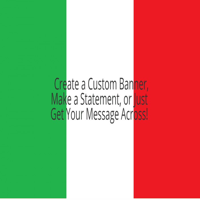 Italian Flag Custom Banner - 12 x 24