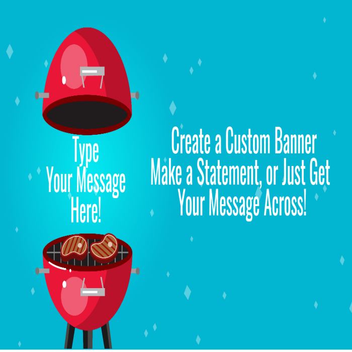 Charcoal Grill Custom Banner - 12 x 24 Charcoal Grill Custom Banner - 12 x 24