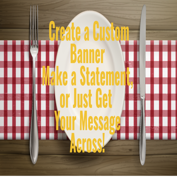 Picnic Table Custom Banner - 18 x 36 Picnic Table Custom Banner - 18 x 36