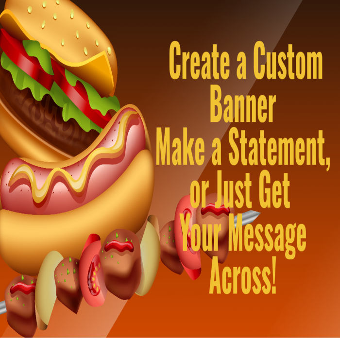 Burger & Hot Dogs Custom Banner - 36 x 72