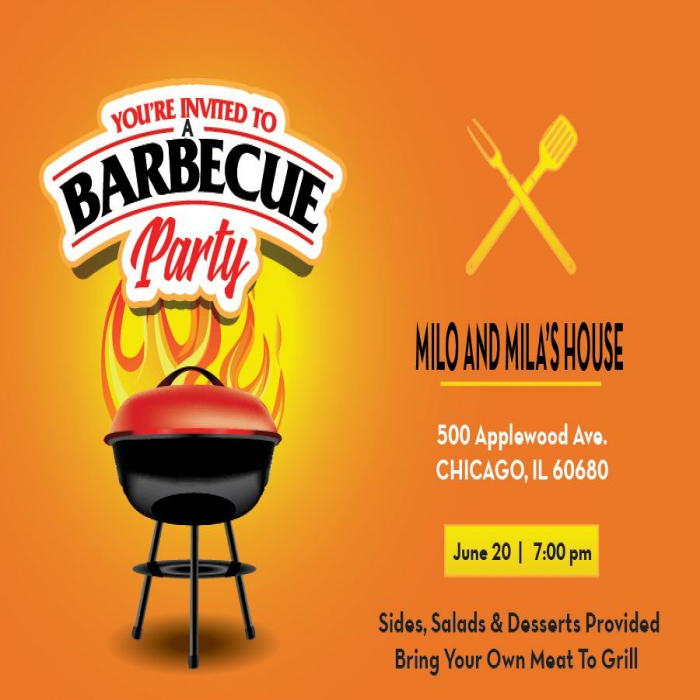 Orange BBQ Grill Horizontal Invitations - 5 x 7 Orange BBQ Grill Horizontal Invitations - 5 x 7