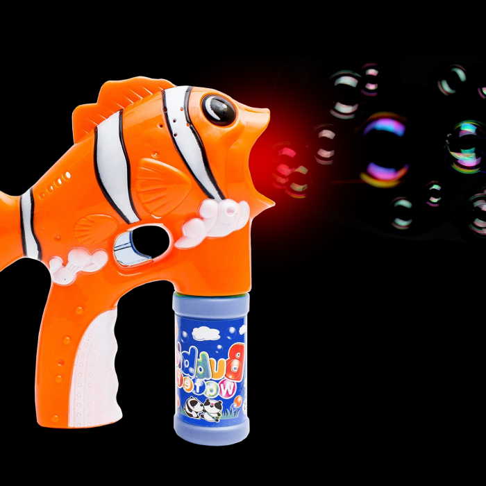 LED Light Up Fun Bubble Gun