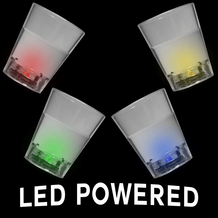 LED Light Up Liquid Activated Shot Glasses