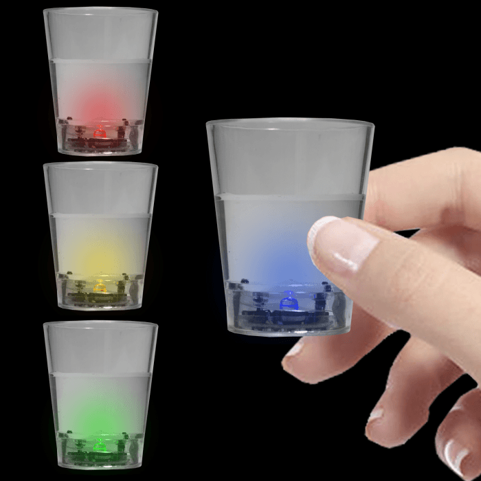 LED Light Up Liquid Activated Shot Glasses