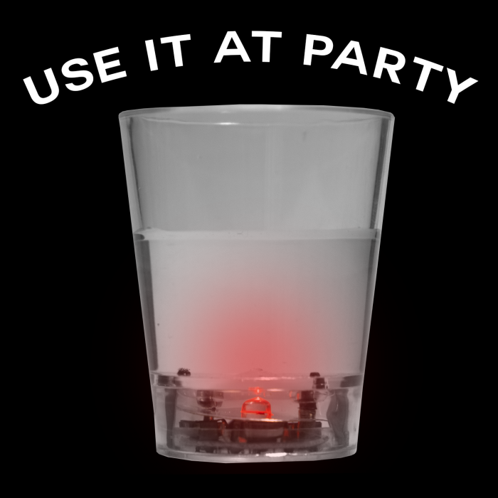 LED Light Up Liquid Activated Shot Glass - Red