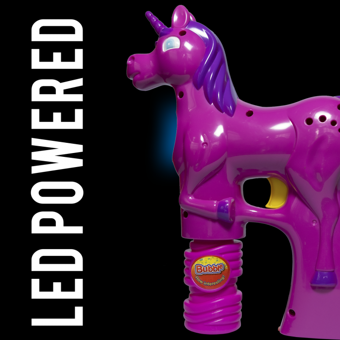 LED Light-Up 7 Inch Bubble Gun- Unicorn