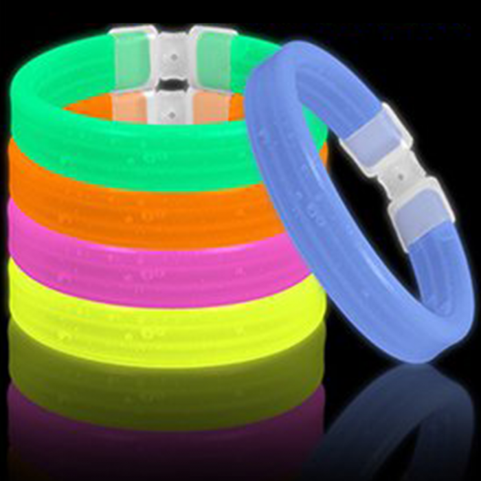 8 Inch Triple Wide Glowstick Bracelets - 5 Color Mix