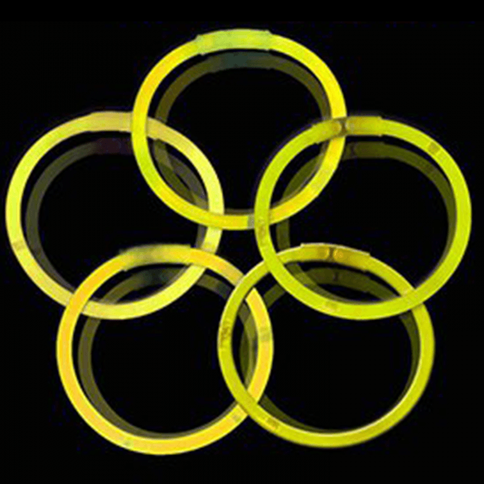 10 Inch Glow Stick Bracelets - Yellow