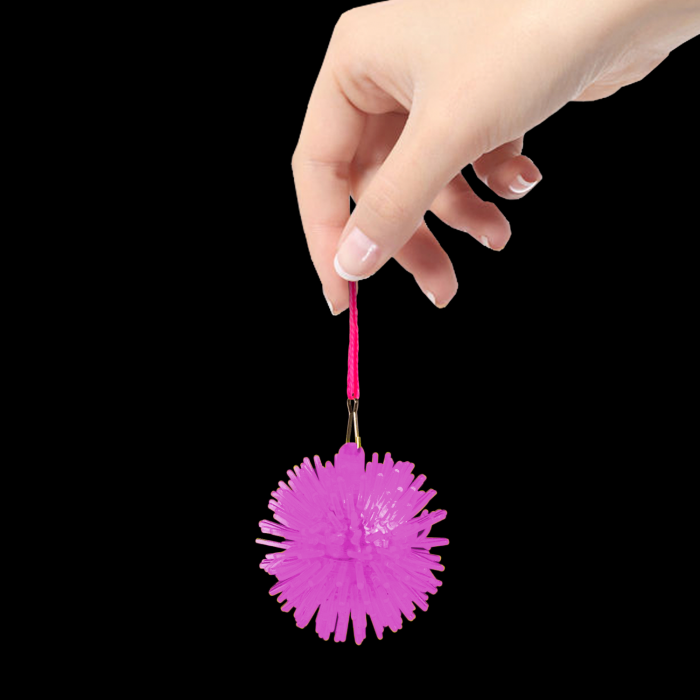 LED Light-Up Pom Pom Necklace - Pink