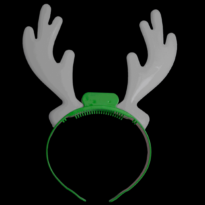 10" Light-Up Holiday Reindeer Antlers (Green)