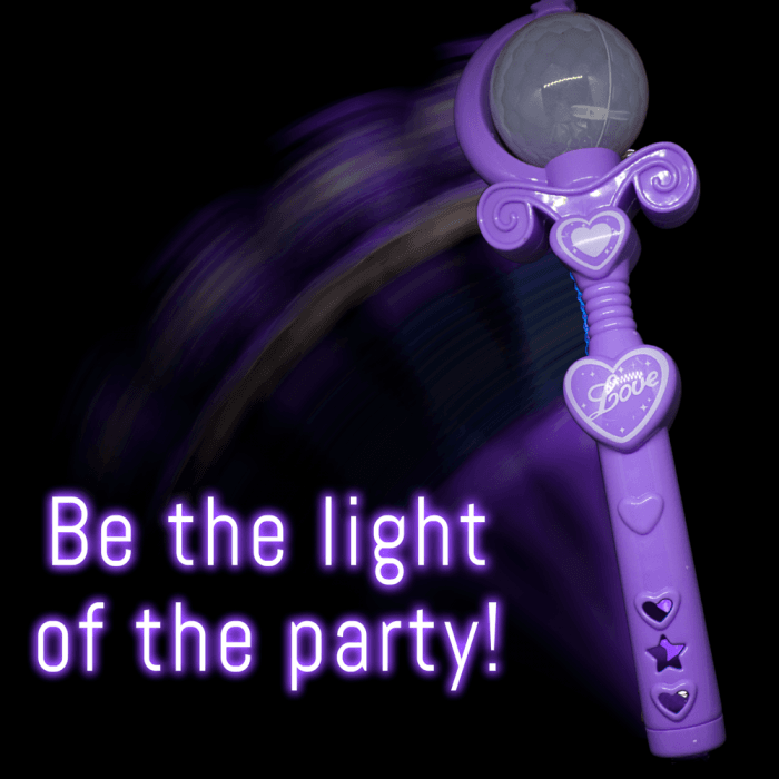 9" Light-Up Spinning Princess Wand- Purple