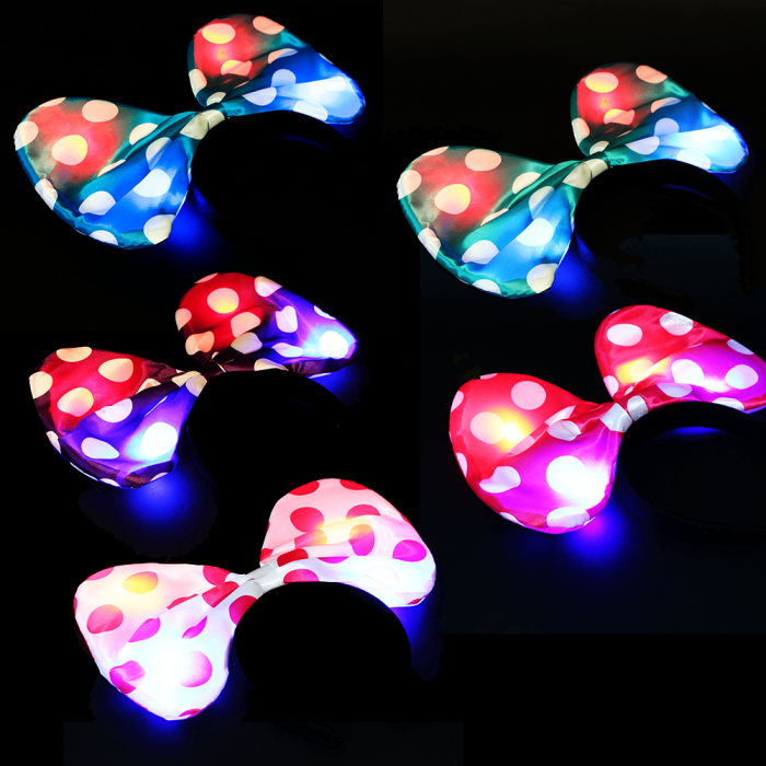 Light-Up Polka Dot Bow Headbands