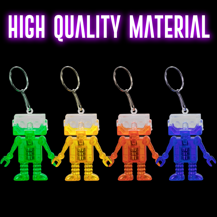 2" Light-Up Flashing Android Robot Keychains