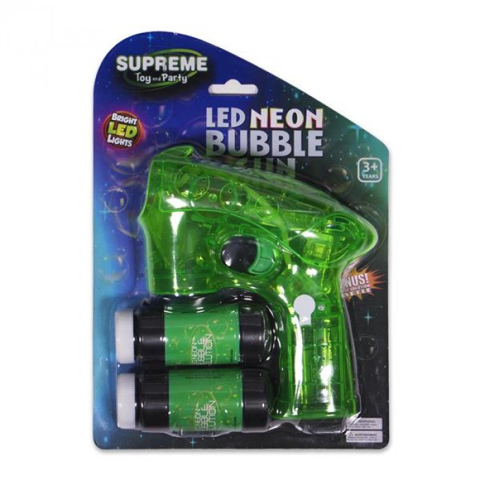 Neon Green LED Bubble Gun