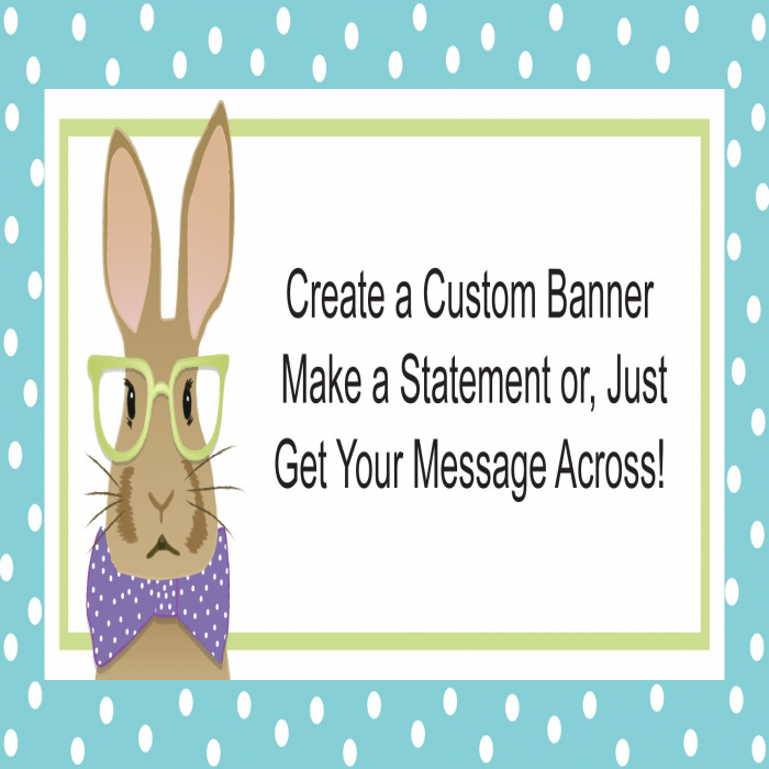 Easter Bunny Ears Custom Banner  - 36" X 72"